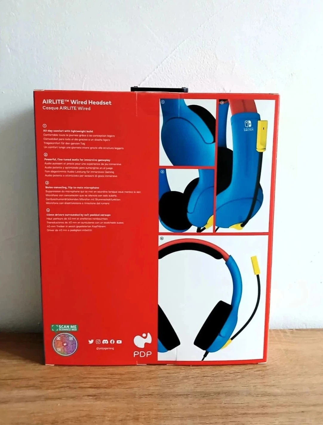 Bedraad Pdp Airlite Mario Dash-hoofdtelefoon voor Nintendo Switch – photo 2
